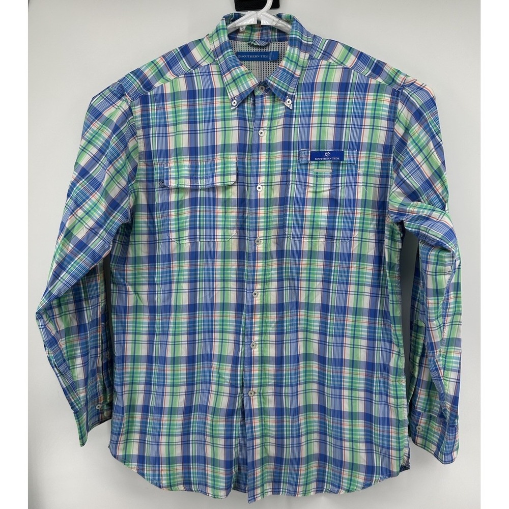 Southern Tide Long Sleeve Nylon Button Down Shirt Multicolored‎ Men's Size Large